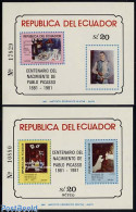 Ecuador 1981 Picasso 2 S/s, Mint NH, Nature - Cats - Art - Modern Art (1850-present) - Pablo Picasso - Ecuador