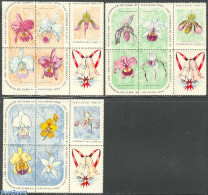 Cuba 1966 Christmas, Orchids 3x5v, Mint NH, Nature - Religion - Flowers & Plants - Orchids - Christmas - Unused Stamps