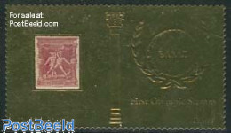 Gambia 2012 Olympics Stamps 1v, Gold, Mint NH, Sport - Olympic Games - Stamps On Stamps - Briefmarken Auf Briefmarken
