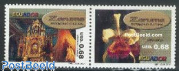 Ecuador 2001 Zaruma 2v [:], Mint NH, Nature - Religion - Orchids - Churches, Temples, Mosques, Synagogues - Churches & Cathedrals