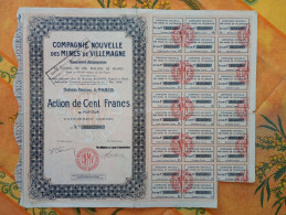 - ACTION COMPAGNIE NOUVELLE DES MINES DE VILLEMAGNE 1924 - - Mines