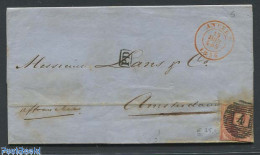 Belgium 1855 Folding Letter From Antwerpen To Amsterdam. See Anvers Mark., Postal History - Cartas & Documentos