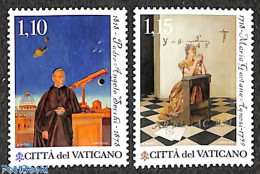 Vatican 2018 M.G. Agnesi & Padre A. Secchi 2v, Mint NH, Science - Astronomy - Unused Stamps