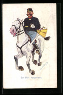 Künstler-AK Fritz Schönpflug: Der Herr Hauptmann Zu Pferd, Portepee - Schönpflug, Fritz