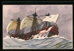 Artist's Pc Prise Warwick Par L`Atalant, Commandée Par Du Chaffaut, Le Pavillon Du Vainqueur ... - Warships