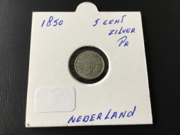 Munt 1850 5 Cent Nederland Willem 3 Zilver Pr - 1849-1890 : Willem III
