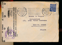 COVER  1947  BRITISCH CENSORSCHIP HOFBLUMENHAUS KASPAR FUSS TO MONT ST.AMAND BELGIEN - Briefe U. Dokumente
