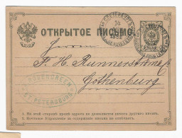 Russia Post Card 3 Kop > Sweden 1882 - Briefe U. Dokumente