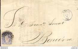 Año 1870 Edifil 107 Alegoria Carta Matasellos Rejilla Cifra 3 Cadiz Marcos Cuesta Cod- Ci4455 - Briefe U. Dokumente