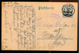 BRIEFKAART 1918 MILITAIR  UEBERWACHUNGSSTELLE  CHARLEROI - JUMET TO MAULDE LEUZE - OC1/25 Gouvernement Général