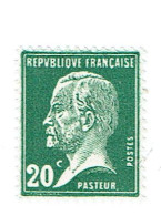 172  Pasteur 20 C. Vert Foncé Charnière - 1922-26 Pasteur