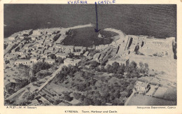 B177 Cyprus Kyrenia Town Harbour And Castle Vintage Postcard - Zypern