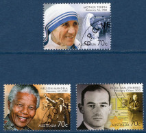 Australie: Série N° Yvert 4207 à 4209 (Personnalités: Mère Teresa, N. Mandela, R. Wallenberg, 2015) Oblitérés - Mutter Teresa