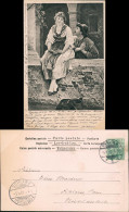 Liebe Liebespaar Love Schöne Frau Auf Der Mauer Mann In Tracht 1901 - Paare