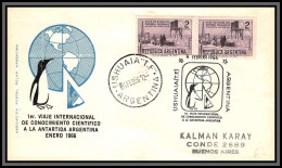 97218 Antartida 4/2/1966 Ushuaia Argentine Argentina Antarctic Antarctique Lettre Cover - Antarctic Expeditions