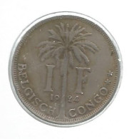13600 * CONGO-ALBERT 1  * 1 Frank 1924 Vlaams * Prachtig - 1910-1934: Albert I