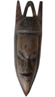 MASQUE TRIBAL A CORNES AFRIQUE NOIRE SORCIER - Arte Africano