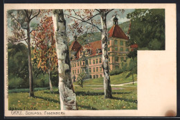 Künstler-AK Raoul Frank: Graz, Schloss Eggenberg Vom Garten Gesehen - Autres & Non Classés