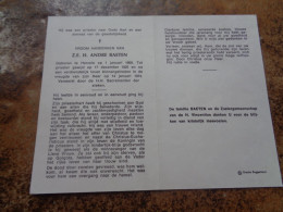 Doodsprentje/Bidprentje  Z.E.H. ANDRE BAETEN   Herzele 1900-1974   Leraar, Onderpast. , Pastoor & Bestuurder - Religion & Esotericism