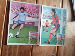 Football Cup 82 .2 Maximun Card.cuba.yv 2322/8..pict Pmk.1982. Issue.e8 Reg Post Up To 50 Gram By August - 1982 – Espagne