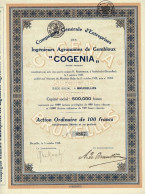 Titre De 1928 - Comlpagnie Générale D'Entreprises Des Ingénieurs Agronomes De Gembloux - COGENIA - Landbouw