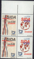 ECUADOR 2001 SLOP AIDS SIDA UPAEP AMERICA BLOCK SC# 1557 MINT MNH - Ecuador