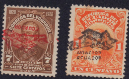 ECUADOR 1930 RIBADAVIA AIRMAIL OVERPRINTS MINT MH - Ecuador