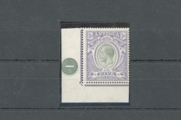 1913 ANTIGUA, Stanley Gibbons N. 51, Effige In Riquadro Di Giorgio VI, Numero Di Tavola Angolo Di Foglio - MLH* - Other & Unclassified