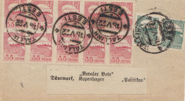 Estland: 1922: Streifbandvorderseite Von Tallinn Nach Dänemark - Estonia