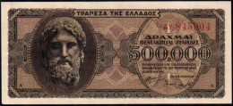 Greece, 500.000 Drachmai 20-3-1944, P-126 Prefix Letters - Large Numbers - AUNC - Greece
