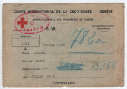 SUISSE LETTRE COVER BRIEF ENTETE COMITE INTERNATIONAL DE CROIX ROUGE POUR STALAG VID - Abstempelungen
