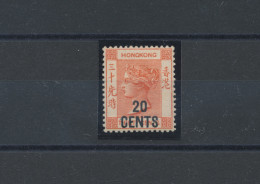 1885 HONG KONG - SG 40 - 20 Cent On 30 Cent Orange Red , MLH* - Other & Unclassified