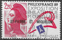 Saint-Pierre Et Miquelon Liberté Philexfrance 89 Yvert N°489 Oblitéré - Usados