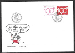 Delcampe - SUEDE. N°1280-1 De 1984 Sur Enveloppe 1er Jour. Droits De La Femme. - FDC