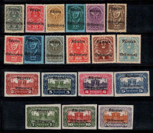 Autriche 1920 Mi. 321-339 Neuf ** 100% Surimprimé Armoiries - Unused Stamps