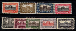 Autriche 1919 Mi. 284A-292A Neuf ** 80% Neuf * 50 Kr, Bâtiment Du Parlement - Unused Stamps
