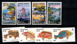 Hong Kong 1980-81 Mi. 364-371 Neuf ** 100% Parc, Nature, Poissons, Faune - Unused Stamps