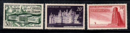 France 1952 Yv. 923-925 Neuf ** 100% Conseil De L'Europe, Château, Bir Hakeim - Neufs