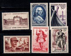 France 1952 Yv. 939-944 Neuf ** 100% Versailles, Château, Célébrités, Théâtre - Neufs