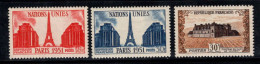 France 1951 Yv. 911-913 Neuf ** 100% ONU, Eiffel, Clos De Vougeot - Neufs