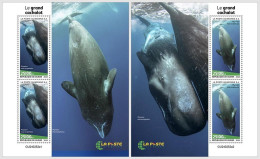 GUINEA REP. 2024 MNH Sperm Whale Pottwale 2M/S - OFFICIAL ISSUE – DHQ2528 - Baleines