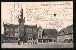 AK Bitterfeld, Markt Mit Rathaus - Bitterfeld