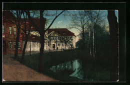 AK Bitterfeld, Partie Am Lober Mit Schule - Bitterfeld