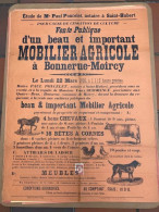 Bonnerue-Moircy : Vente Publique   MOBILIER AGRICOLE 1926    ( 73 Cm X 55 Cm ) Ref.X24 - Houffalize