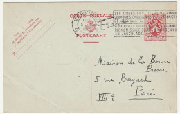 Belgique CP Entier 1fr De Verviers Vers Paris 1936 2 Scan (tarif Etranger) - Lettres & Documents