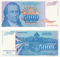 Yugoslavia. 5000 Dinars 1994. (P-141). Serie AA.  UNC! - Yugoslavia