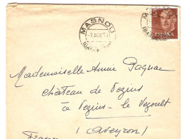 Espagne 1959 - Lettre De Masnou Au Château De Vezin - Le Vezoult - Covers & Documents