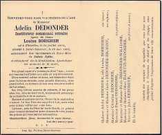 Souvenir Mortuaire - Doodprentje - Adelin Dedonder  Né A Ellezelles 21/07/1884 , Décédé A Saint Sauveur 29/05/1952 - Overlijden