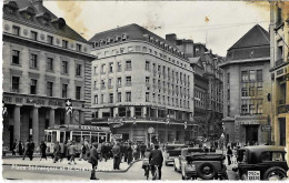 VD LAUSANNE **RARE** Place St François Grand Chêne Tram Oldtimer Policier Auto - Pub : GENTIA SBS  Circulé Le 07.07.1936 - Lausanne