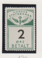 Noorwegen: Spoorwegzegel(railwaystamp) Norges Statsbaner 120 Tanding 12 1/2 Zwarte Cijfers, 0=ovaal,cijfer 7.5mm Hoog - Sonstige & Ohne Zuordnung